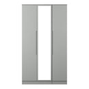 Milan Tall Triple Mirror Wardrobe in Dusk Grey - Ready Assembled