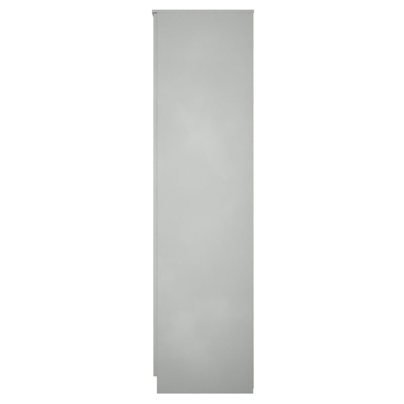 Milan Tall Triple Mirror Wardrobe in Dusk Grey - Ready Assembled
