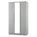 Milan Tall Triple Mirror Wardrobe in Dusk Grey - Ready Assembled