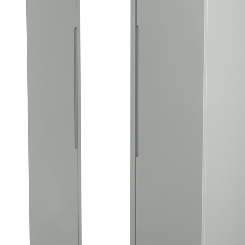 Milan Tall Triple Mirror Wardrobe in Dusk Grey - Ready Assembled