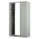 Milan Tall Triple Mirror Wardrobe in Dusk Grey - Ready Assembled