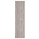 Cannes Ready Assembled Tall Triple Mirror Wardrobe in Grey Gloss & Grey Oak