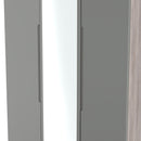 Cannes Ready Assembled Tall Triple Mirror Wardrobe in Grey Gloss & Grey Oak