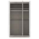 Cannes Ready Assembled Tall Triple Mirror Wardrobe in Grey Gloss & Grey Oak