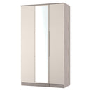 Cannes Ready Assembled Tall Triple Mirror Wardrobe in Kashmir Gloss & Grey Oak