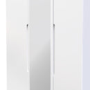 Milan Tall Triple Mirror Wardrobe in White Gloss & White - Ready Assembled