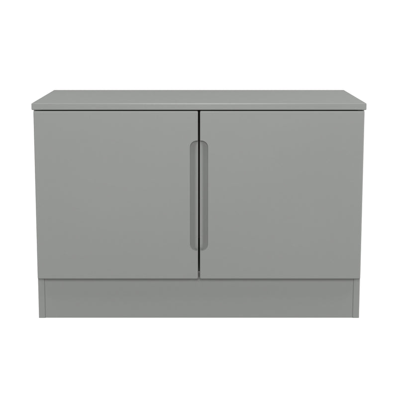 Milan Compact 2 Door TV & Media Unit in Dusk Grey - Ready Assembled