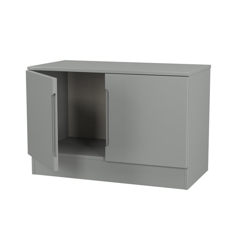 Milan Compact 2 Door TV & Media Unit in Dusk Grey - Ready Assembled