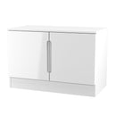 Milan Compact 2 Door TV & Media Unit in White Gloss & White Matt - Ready Assembled