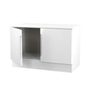Milan Compact 2 Door TV & Media Unit in White Gloss & White Matt - Ready Assembled