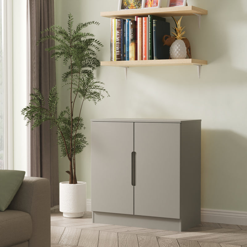 Milan 2 Door Cabinet in Dusk Grey - Ready Assembled