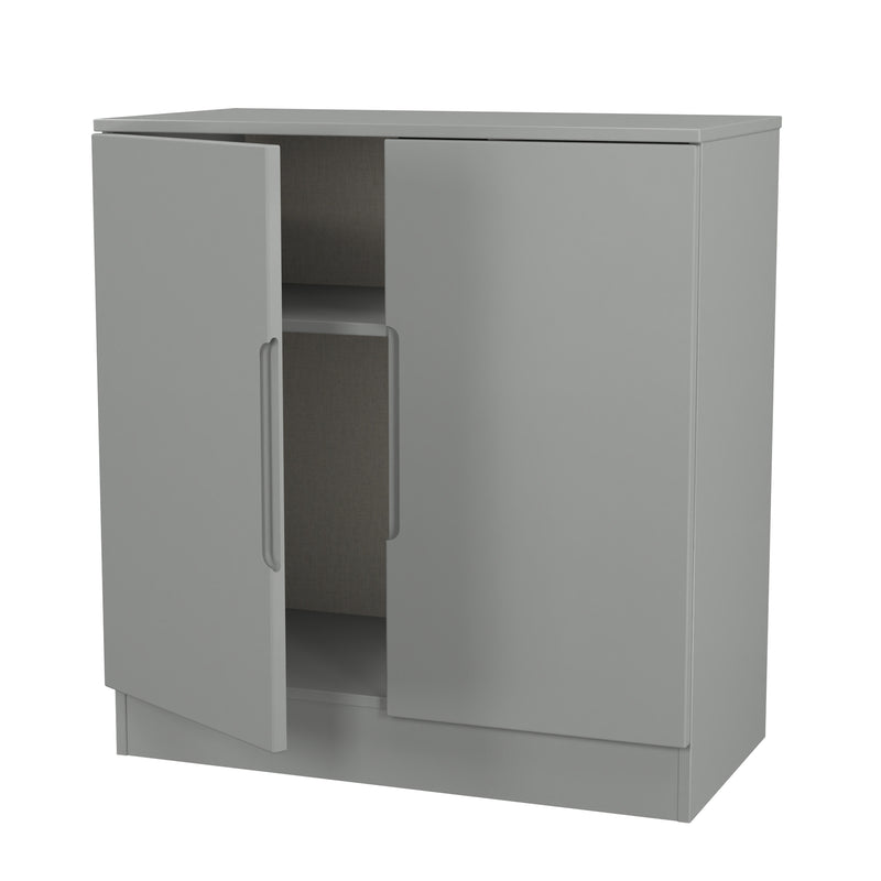Milan 2 Door Cabinet in Dusk Grey - Ready Assembled