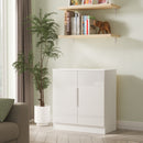 Milan 2 Door Cabinet in White Gloss & White Matt - Ready Assembled