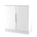 Milan 2 Door Cabinet in White Gloss & White Matt - Ready Assembled