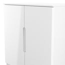 Milan 2 Door Cabinet in White Gloss & White Matt - Ready Assembled