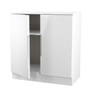 Milan 2 Door Cabinet in White Gloss & White Matt - Ready Assembled