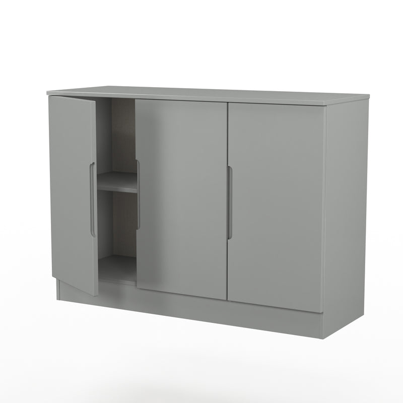 Milan 3 Door Sideboard in Dusk Grey - Ready Assembled