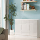 Milan 3 Door Sideboard in White Gloss & White Matt - Ready Assembled