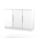 Milan 3 Door Sideboard in White Gloss & White Matt - Ready Assembled