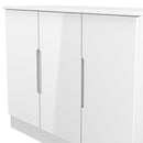 Milan 3 Door Sideboard in White Gloss & White Matt - Ready Assembled