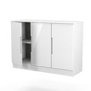 Milan 3 Door Sideboard in White Gloss & White Matt - Ready Assembled