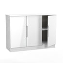 Milan 3 Door Sideboard in White Gloss & White Matt - Ready Assembled