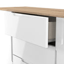 Milan 2 Door 3 Drawer Sideboard in White Gloss & Bardolino Oak - Ready Assembled