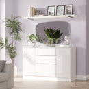 Milan 2 Door 3 Drawer Sideboard in White Gloss & White Matt - Ready Assembled