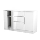 Milan 2 Door 3 Drawer Sideboard in White Gloss & White Matt - Ready Assembled