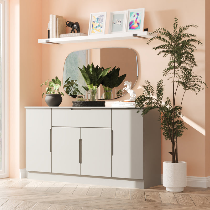 Milan 4 Door 1 Drawer Wide Unit in Dusk Grey - Ready Assembled