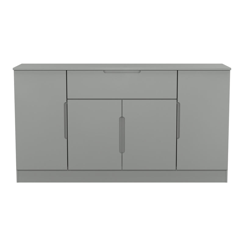 Milan 4 Door 1 Drawer Wide Unit in Dusk Grey - Ready Assembled