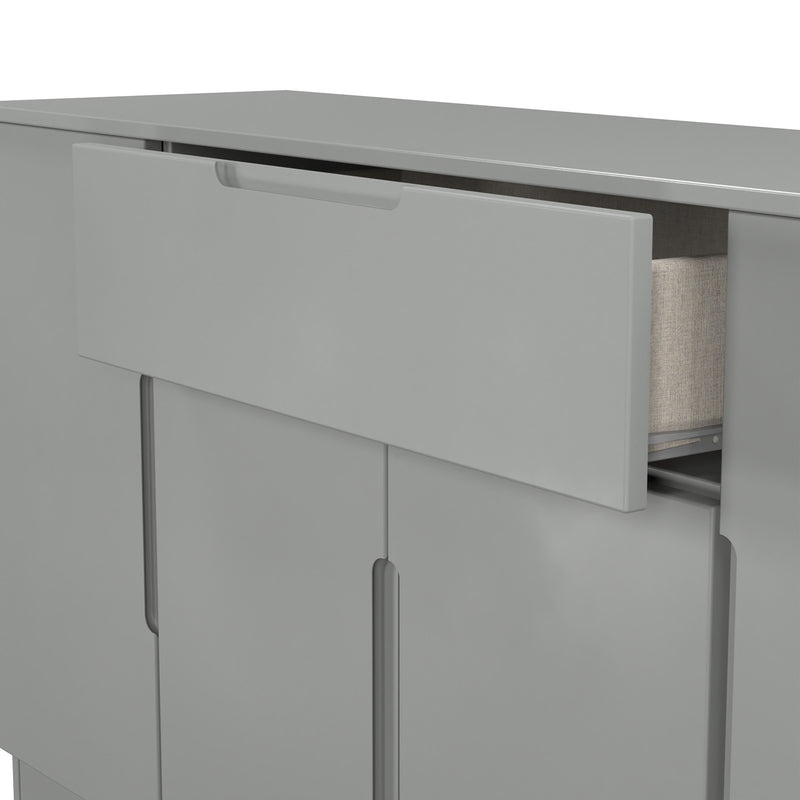 Milan 4 Door 1 Drawer Wide Unit in Dusk Grey - Ready Assembled