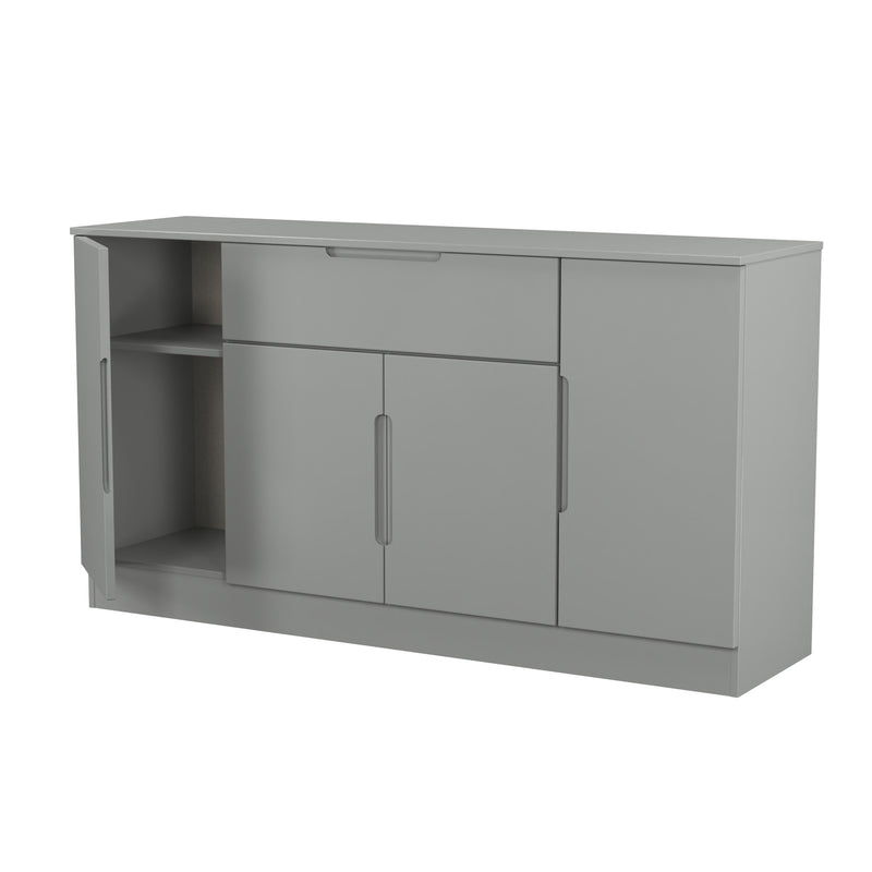 Milan 4 Door 1 Drawer Wide Unit in Dusk Grey - Ready Assembled