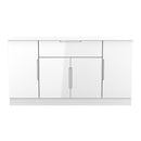Milan 4 Door 1 Drawer Wide Unit in White Gloss & White Matt - Ready Assembled