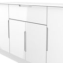 Milan 4 Door 1 Drawer Wide Unit in White Gloss & White Matt - Ready Assembled