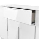 Milan 4 Door 1 Drawer Wide Unit in White Gloss & White Matt - Ready Assembled
