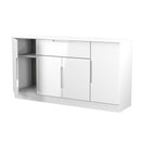Milan 4 Door 1 Drawer Wide Unit in White Gloss & White Matt - Ready Assembled