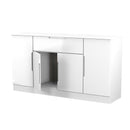 Milan 4 Door 1 Drawer Wide Unit in White Gloss & White Matt - Ready Assembled