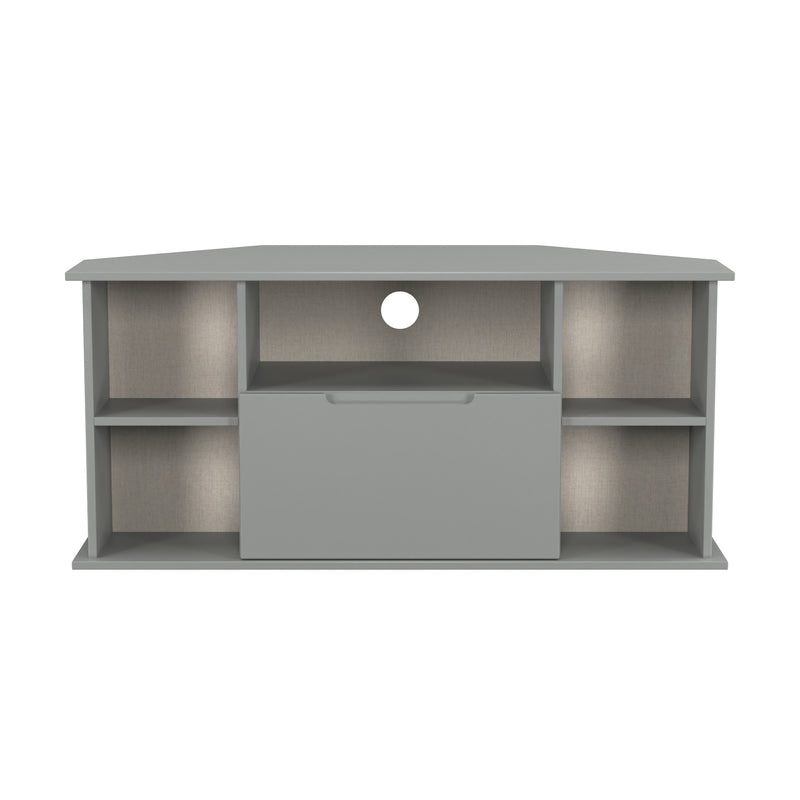 Milan Corner TV Unit in Dusk Grey - Ready Assembled