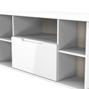 Milan Corner TV Unit in White Gloss & White Matt - Ready Assembled
