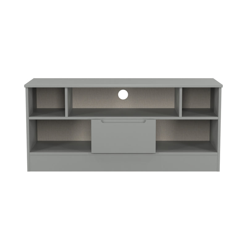 Milan 1 Drawer TV & Media Unit in Dusk Grey - Ready Assembled