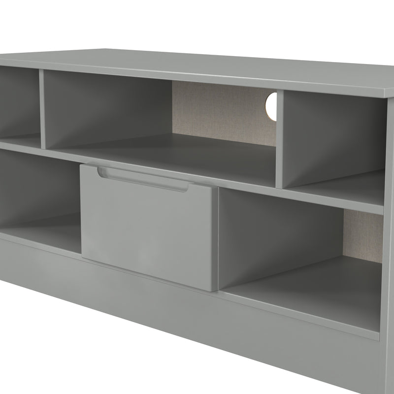 Milan 1 Drawer TV & Media Unit in Dusk Grey - Ready Assembled