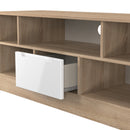 Milan 1 Drawer TV & Media Unit in White Gloss & Bardolino Oak - Ready Assembled