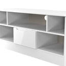 Milan 1 Drawer TV & Media Unit in White Gloss & White Matt - Ready Assembled