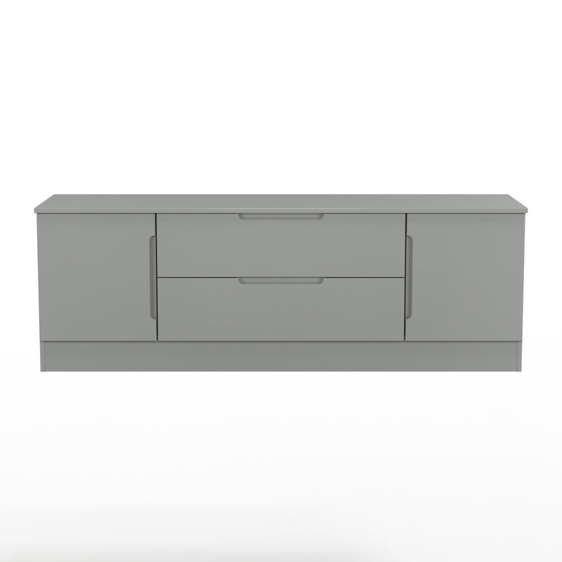 Milan 2 Door 2 Drawer Superwide TV Unit in Dusk Grey - Ready Assembled