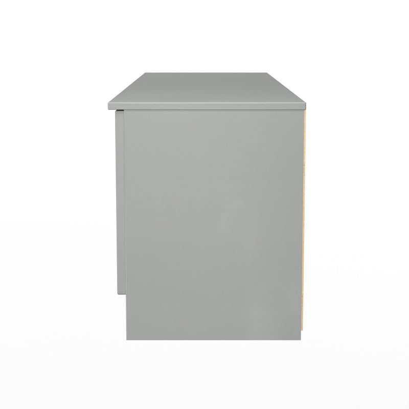 Milan 2 Door 2 Drawer Superwide TV Unit in Dusk Grey - Ready Assembled