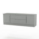 Milan 2 Door 2 Drawer Superwide TV Unit in Dusk Grey - Ready Assembled