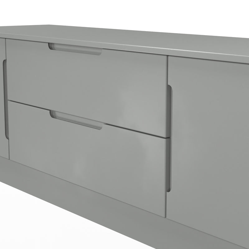 Milan 2 Door 2 Drawer Superwide TV Unit in Dusk Grey - Ready Assembled