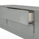 Milan 2 Door 2 Drawer Superwide TV Unit in Dusk Grey - Ready Assembled