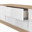 Milan 2 Door 2 Drawer Superwide TV Unit in White Gloss & Bardolino Oak - Ready Assembled